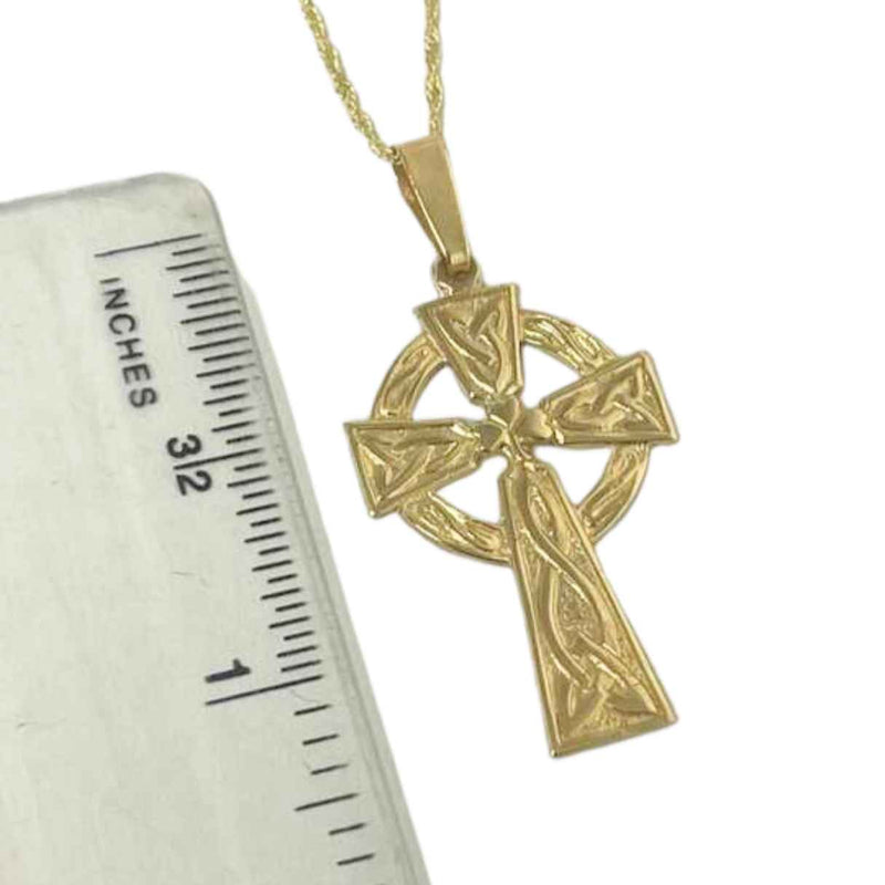 10k Solid Gold Celtic Cross with Shamrock