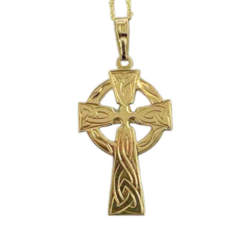 10k Solid Gold Celtic Cross with Shamrock