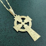 10k Solid Gold Celtic Cross with Shamrock