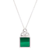 Green Malachite Sterling Silver Trinity Knot Pendant
