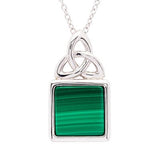 Green Malachite Sterling Silver Trinity Knot Pendant