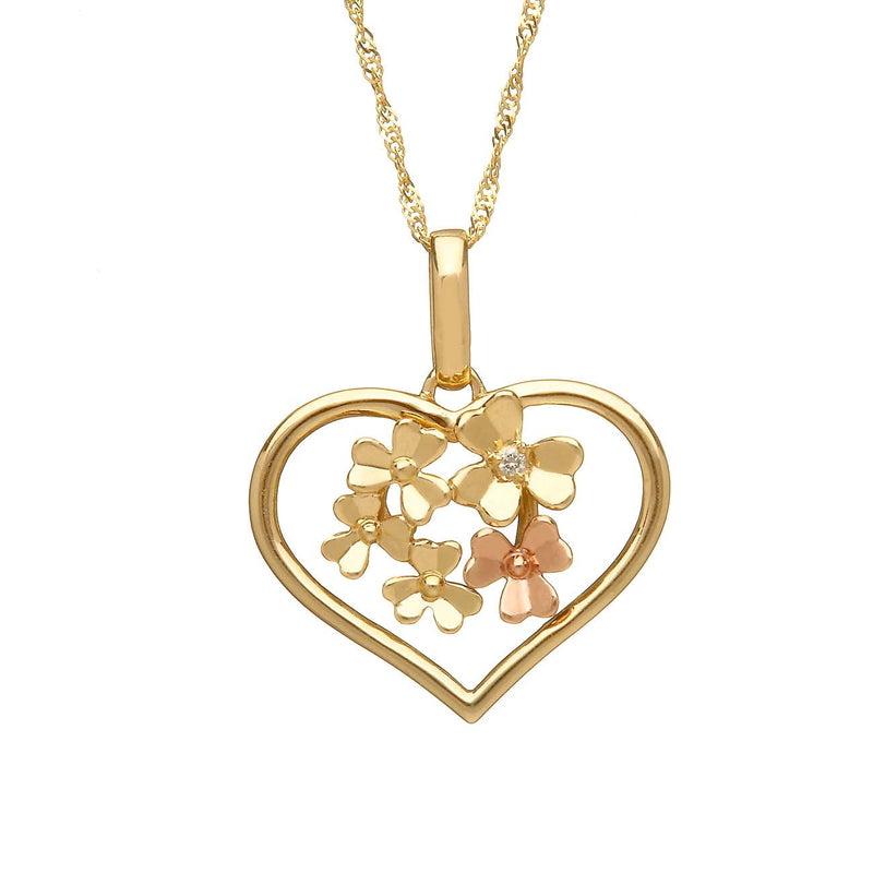 Pure Gold Love Shamrock Necklace