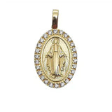 Medalla Milagrosa de 17 mm con circonita cúbica de 9 quilates