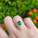 Anillo Celta Esmeralda en Plata