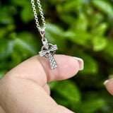Silver Embossed Celtic Cross Necklace