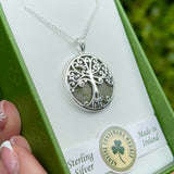 Colgante Árbol de la Vida de Mármol de Connemara con Plata Esterlina Irlandesa