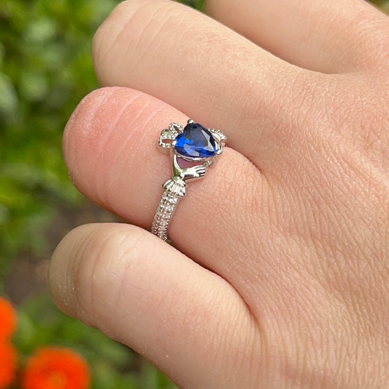 claddagh birthstone ring