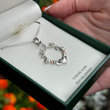 Claddagh Necklace in Sterling Silver with Rose Gold