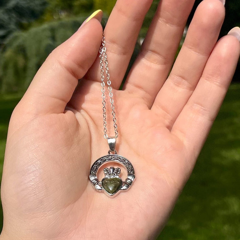 Claddagh Connemara Marble Pendant Necklace