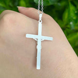 Large Sterling Silver Crucifix Necklace