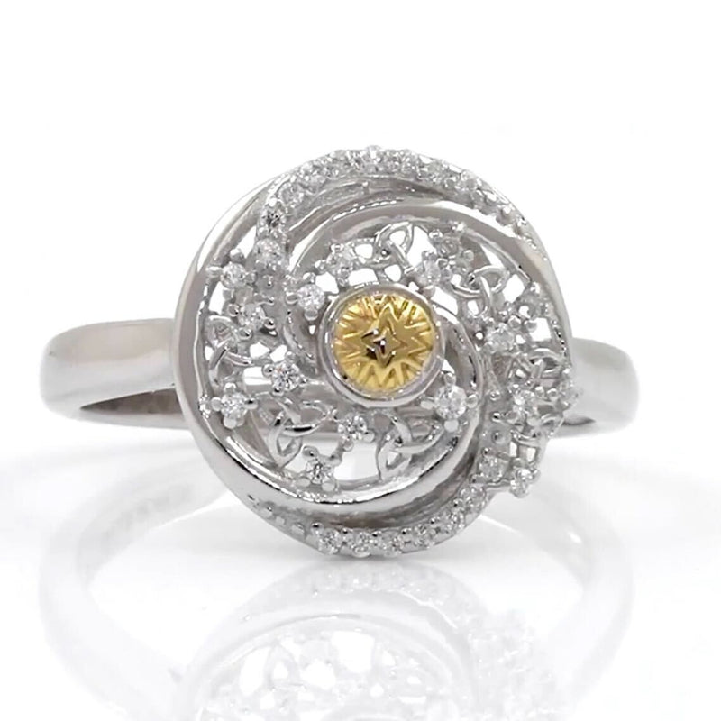 Solstice Ring with 18K Gold Bead