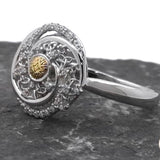 Solstice Ring with 18K Gold Bead