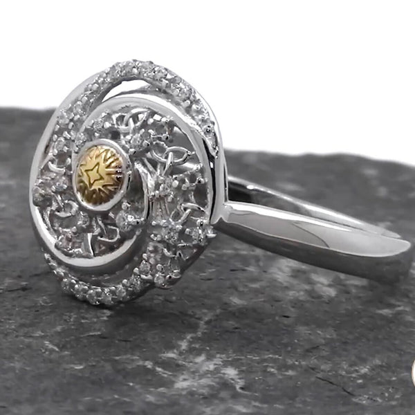 Solstice Ring with 18K Gold Bead