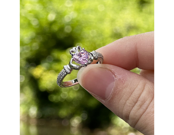 claddagh birthstone ring