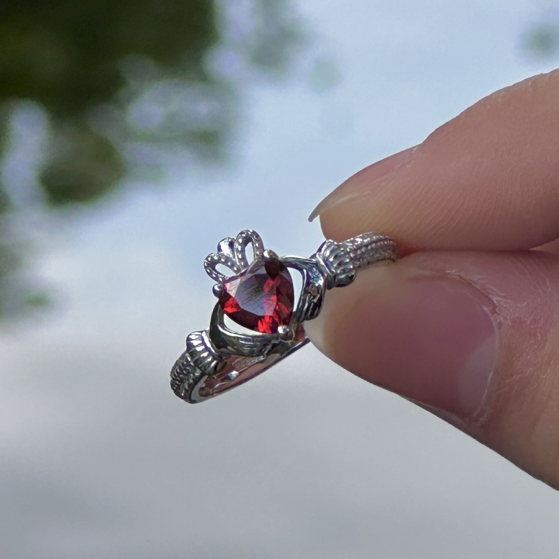 January Claddagh Birthstone Ring