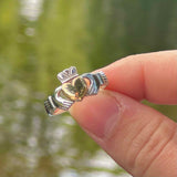 Anillo Claddagh de Corazón de Oro de Plata de Ley