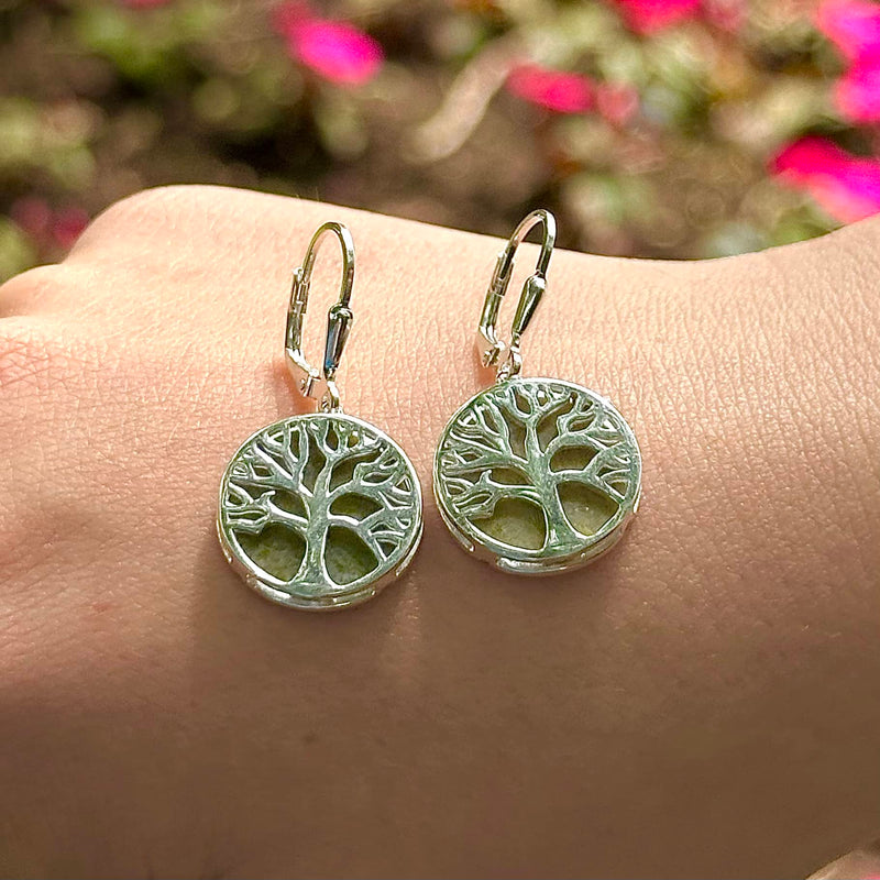 Tree Of Life Connemara Marble Earrings
