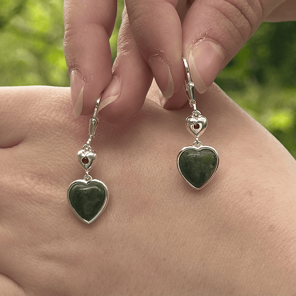 Pendientes de Plata Corazón de Mármol de Connemara