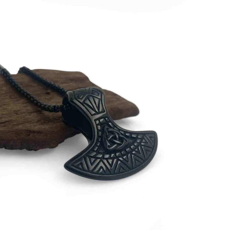 Black Viking Axe Necklace