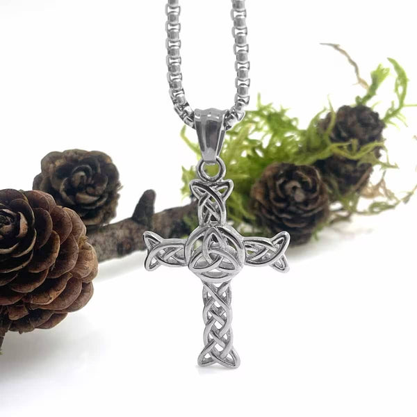 Trinity Knot Celtic Cross Necklace