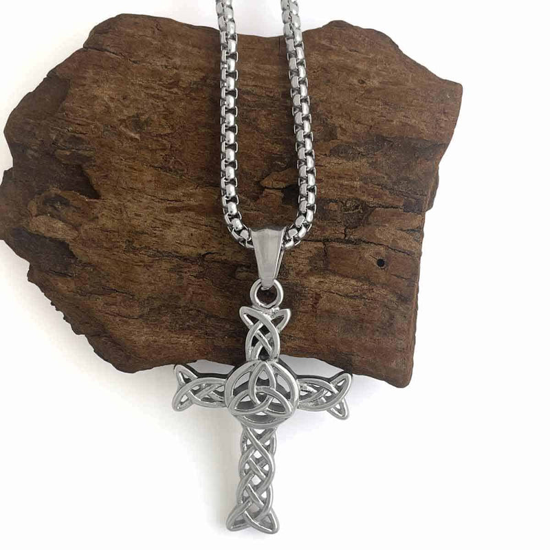 Trinity Knot Celtic Cross Necklace