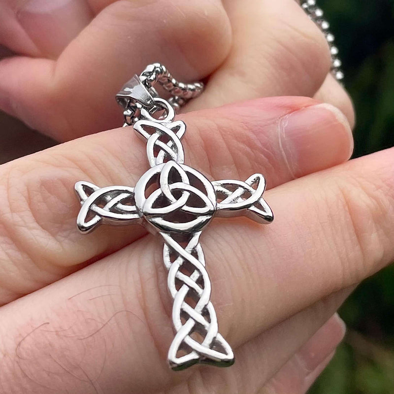 Trinity Knot Celtic Cross Necklace
