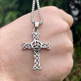 Trinity Knot Celtic Cross Necklace