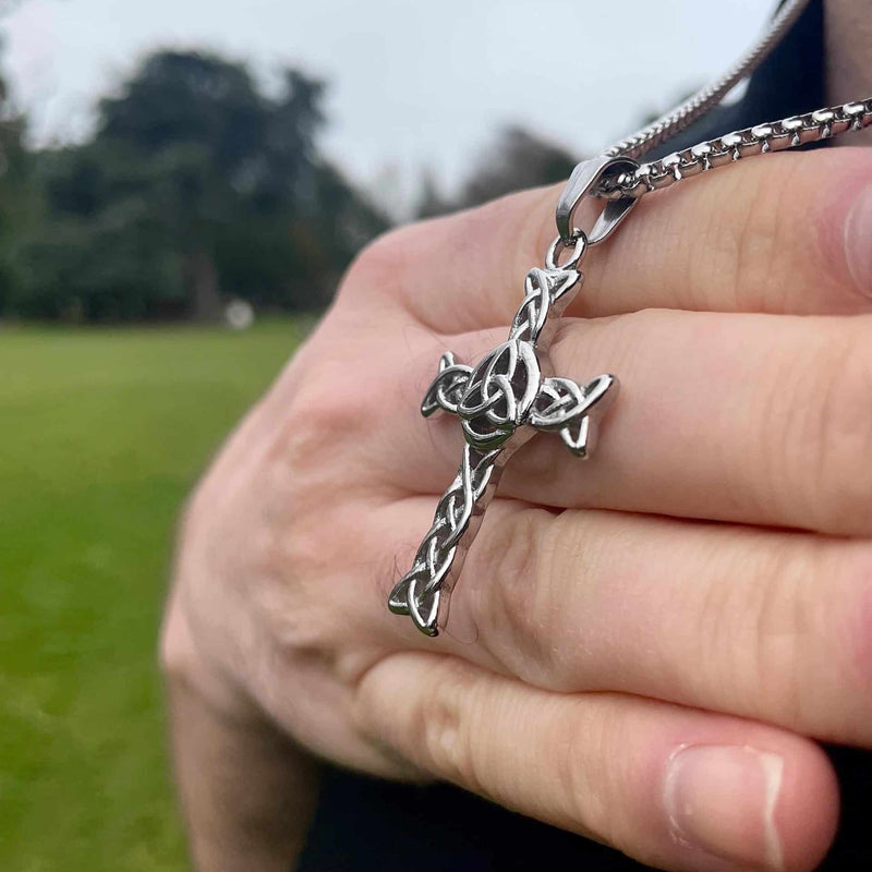 Trinity Knot Celtic Cross Necklace