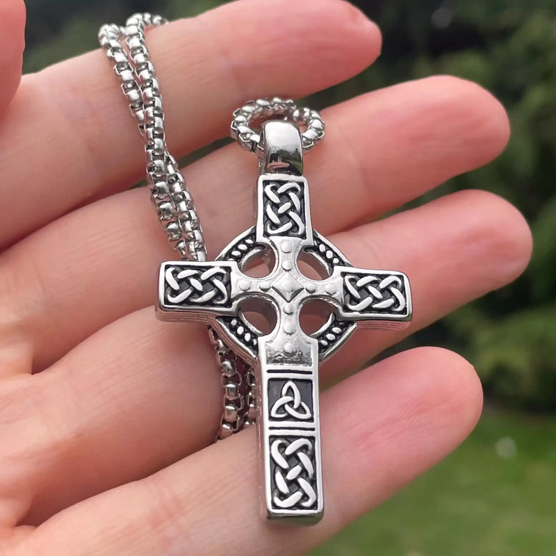 Large Cross Necklace Double Sided
