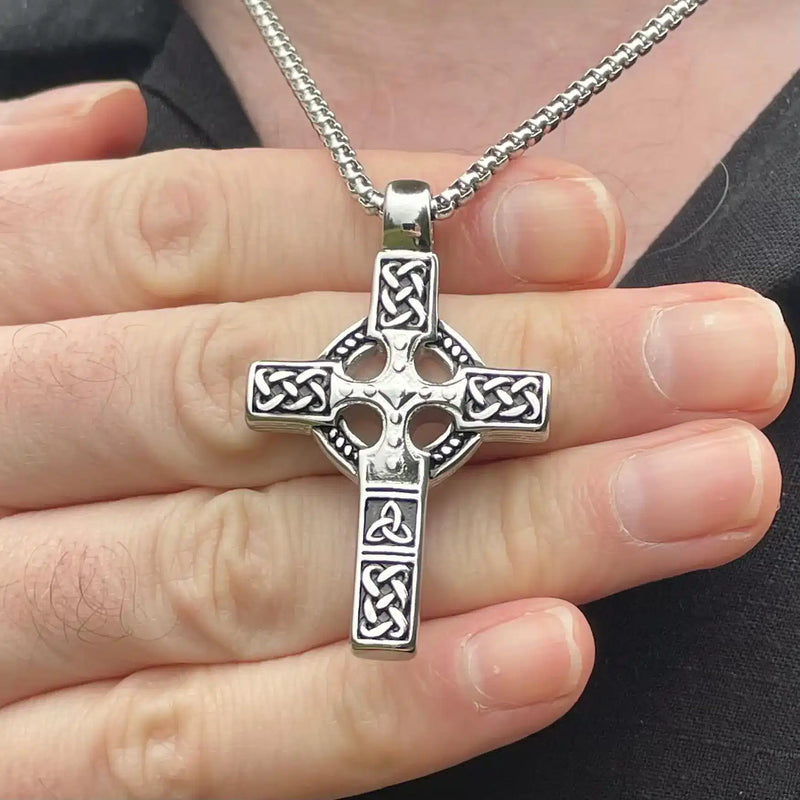 Large Cross Necklace Double Sided