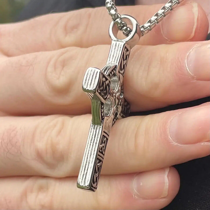 Large Cross Necklace Double Sided
