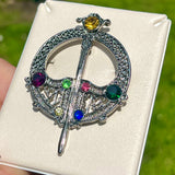 Broche Tara con Baño de Rodio