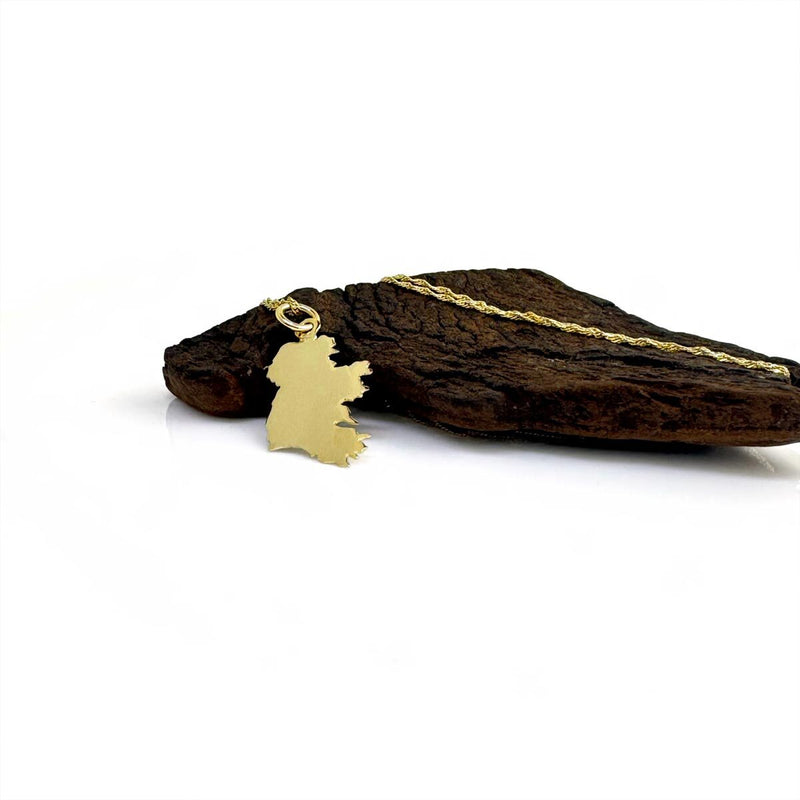 Gold Ireland Map Necklace