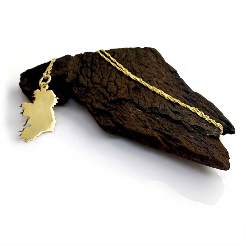 Gold Ireland Map Necklace