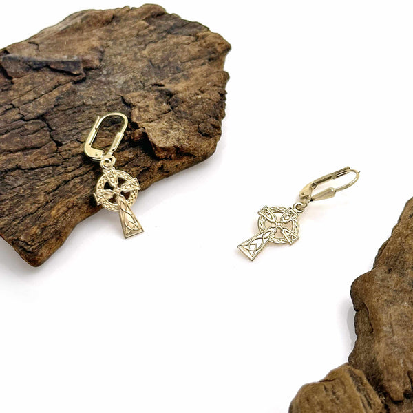 Pendientes Cruz Celta de Oro de 10kt