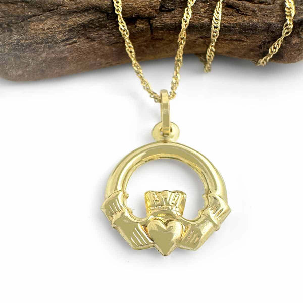 Claddagh necklace in Sterling Silver with Rose Gold