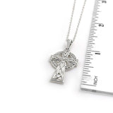 Collar de cruz celta de plata con piedras engastadas