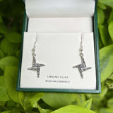 Sterling Silver Marcasite St. Brigids Cross Earrings
