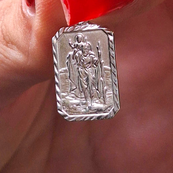 Medalla rectangular mediana de San Cristóbal