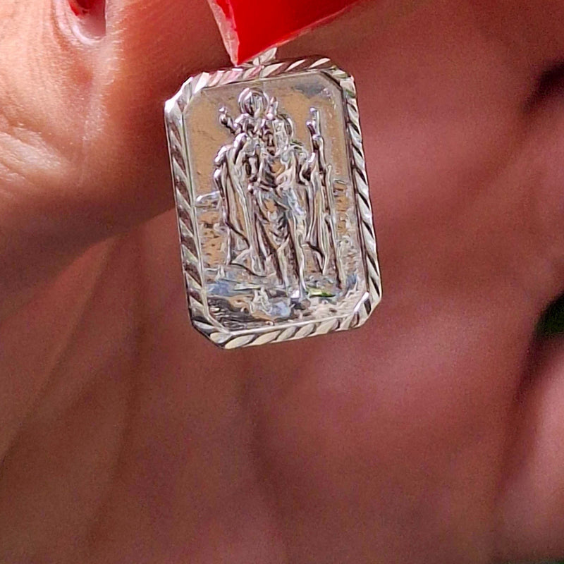 Medalla rectangular mediana de San Cristóbal