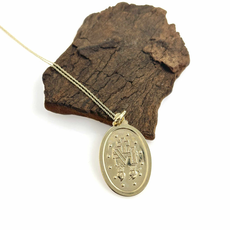 Medalla Milagrosa de Oro de 9 quilates de 30 mm