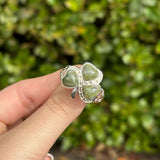 Connemara marble shamrock ring in silver