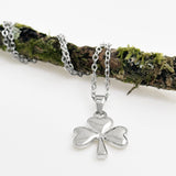 Rhodium Plated Shamrock Pendant