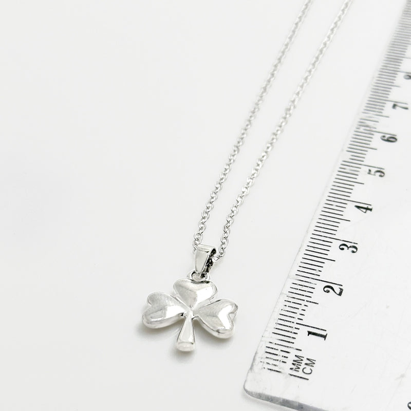 Rhodium Plated Shamrock Pendant
