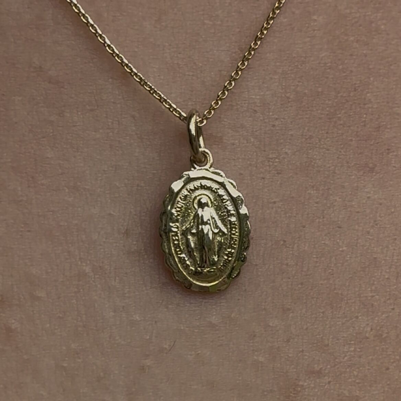 Medalla Milagrosa de 9 quilates y 12 mm