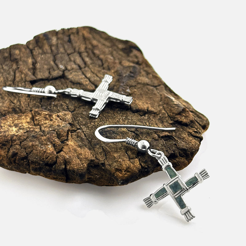 Connemara Marble St. Brigid Cross Earrings