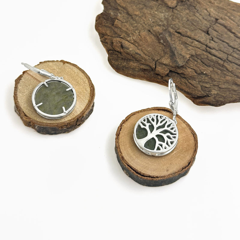 Tree Of Life Connemara Marble Earrings