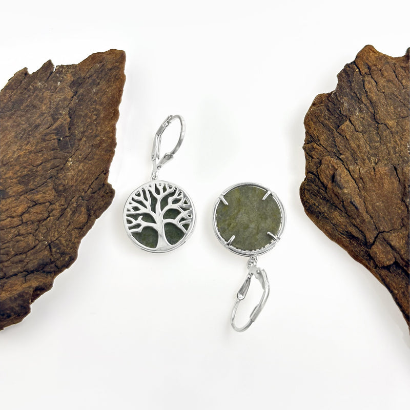 Tree Of Life Connemara Marble Earrings