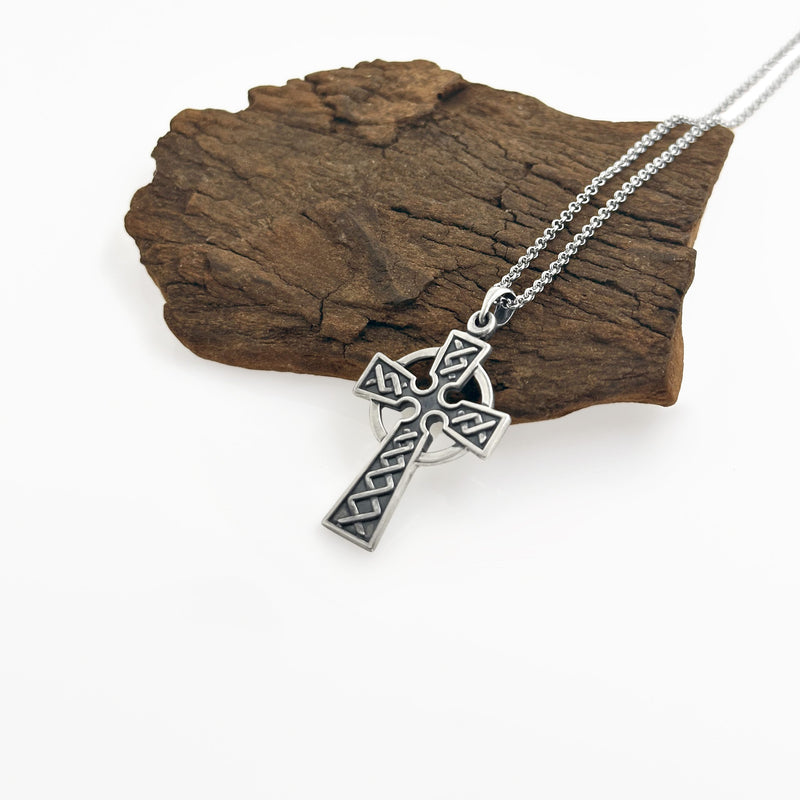 Sterling Silver Oxidized Celtic Cross