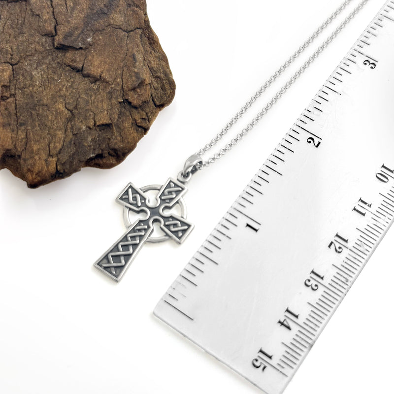 Sterling Silver Oxidized Celtic Cross